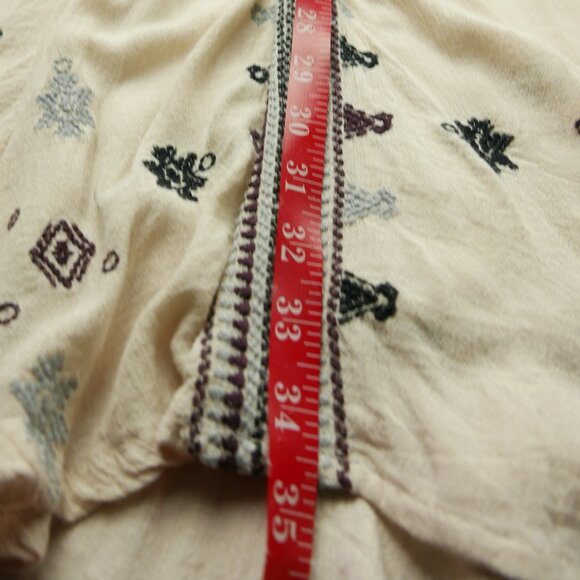 Free People	Made in India - Star Gazer Deep V Neck Empire Waist Cream - Picture 3 of 9